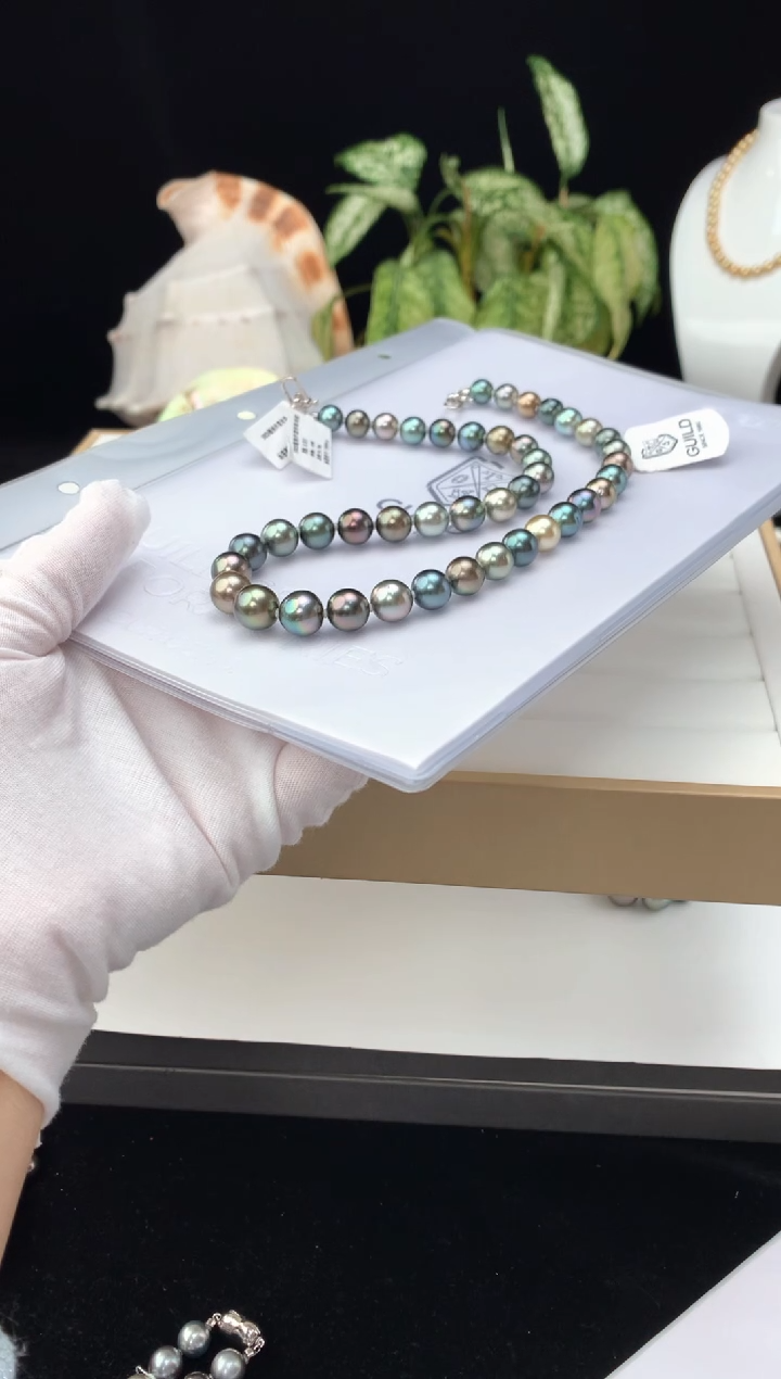 【闪购商品】海水珍珠颈饰银S925镶嵌海水大溪地珍珠项链