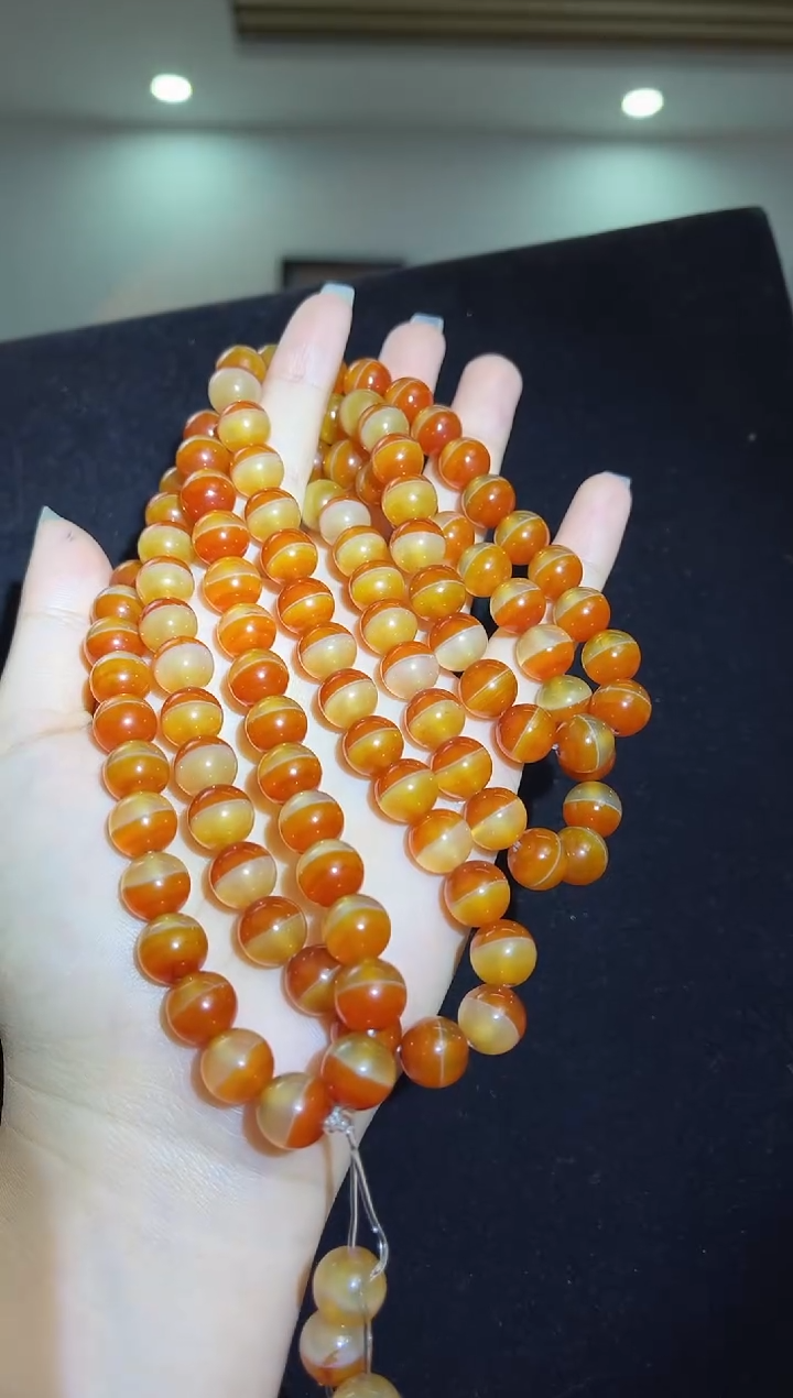 【闪购商品】玛瑙/玉髓项链未镶嵌红肉108聚宝盆 多样性发一件