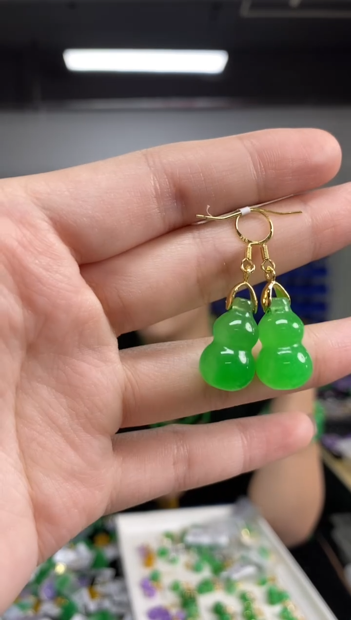 银S925镶嵌翡翠耳饰闪购链接  多样性发其一颜色微差