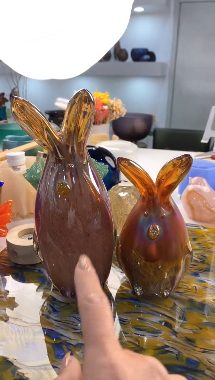 【闪购商品】琉璃慕忆家花瓶微瑕一对