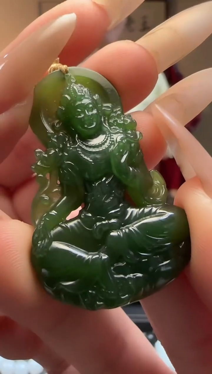 【闪购商品】和田玉碧玉观音未镶嵌吊坠