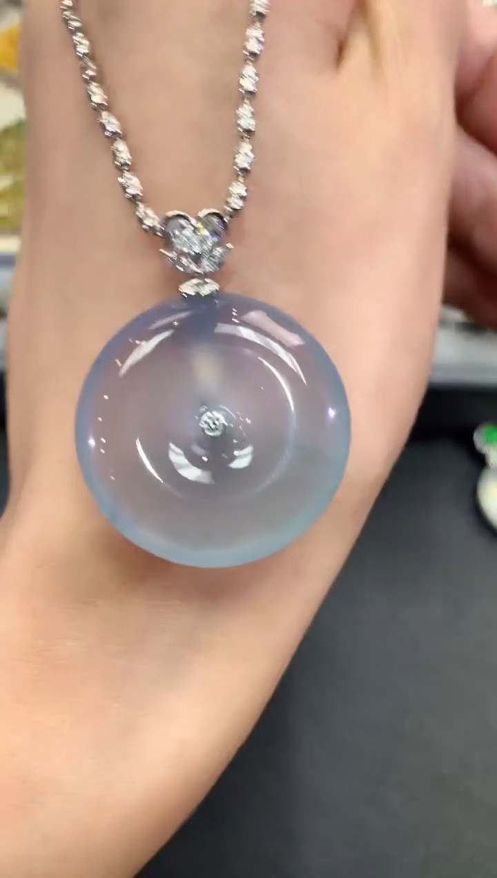 【闪购商品】翡翠吊坠(不含链)18K金镶嵌w58         