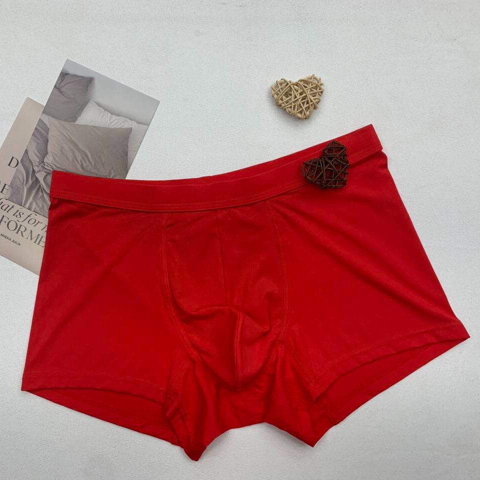 AXQ大红男士莫代尔平角内裤舒适亲肤3条装