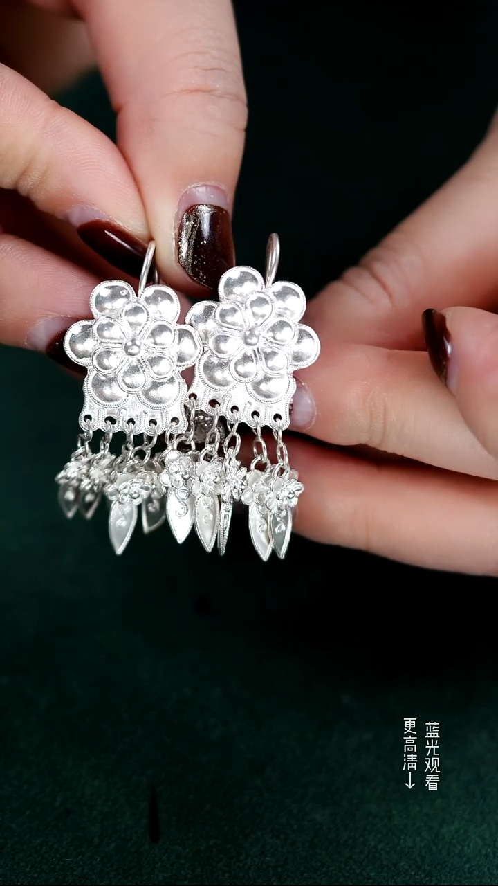 珐琅足银新款*手工孤品耳环