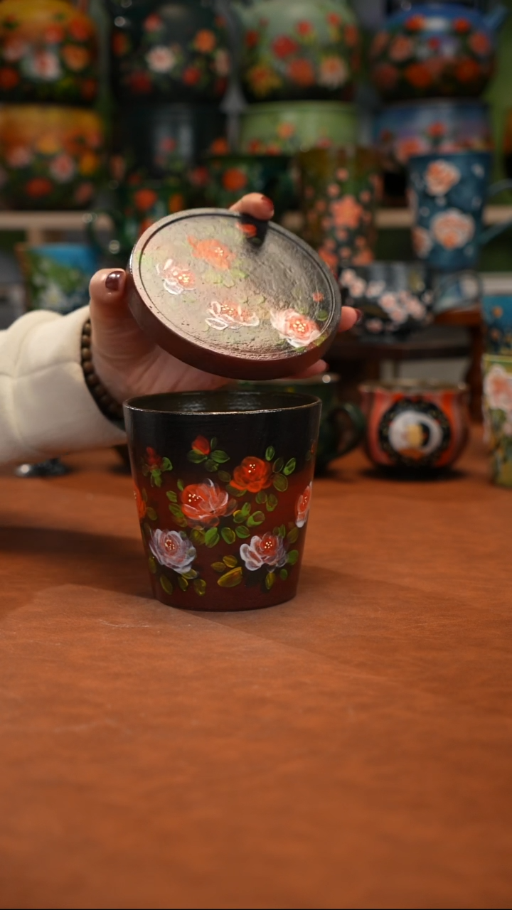 紫砂油画手绘釉下彩