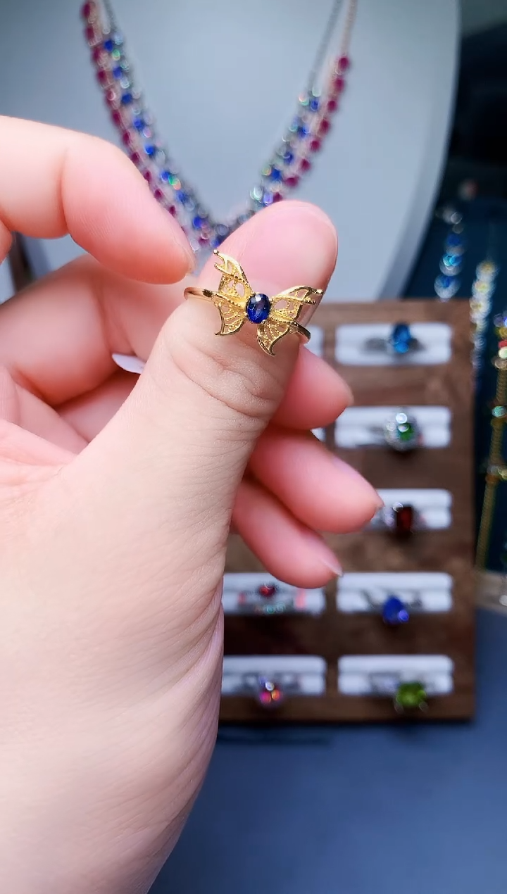 【闪购商品】蓝宝石戒指银S925镶嵌58-19