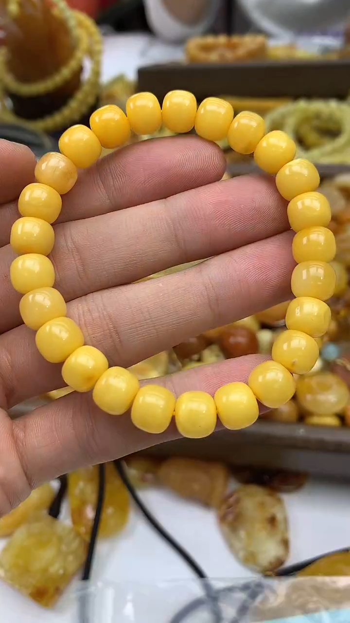 裸石琥珀未镶嵌手串卡9