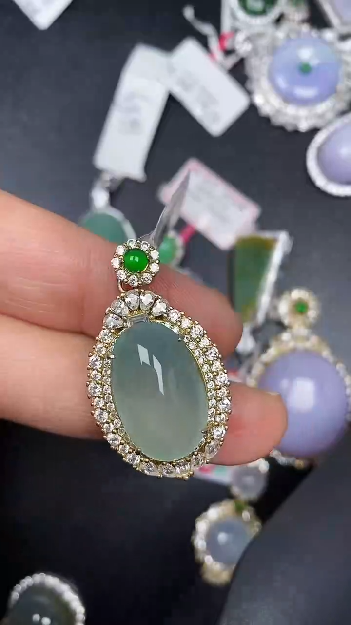 银S925镶嵌戒指翡翠6000