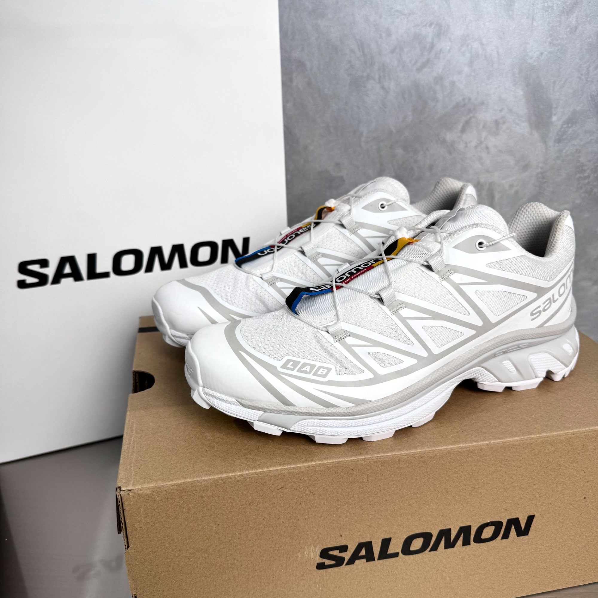 SALOMON萨洛蒙XT-6冰川白潮鞋低帮户外休闲抽绳运动跑步鞋412529 