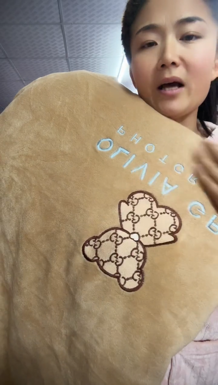 法兰绒浅咖色小熊被套2.3*2