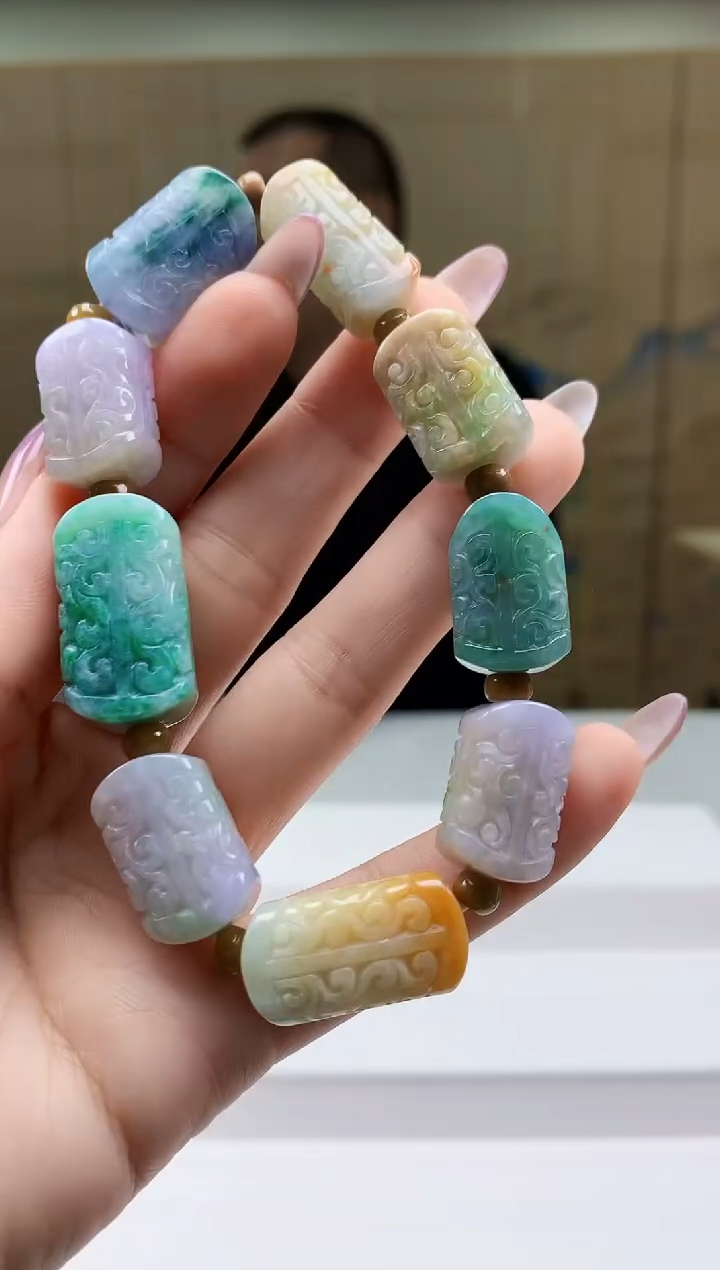 定制翡翠未镶嵌4898ty-毛货手串110