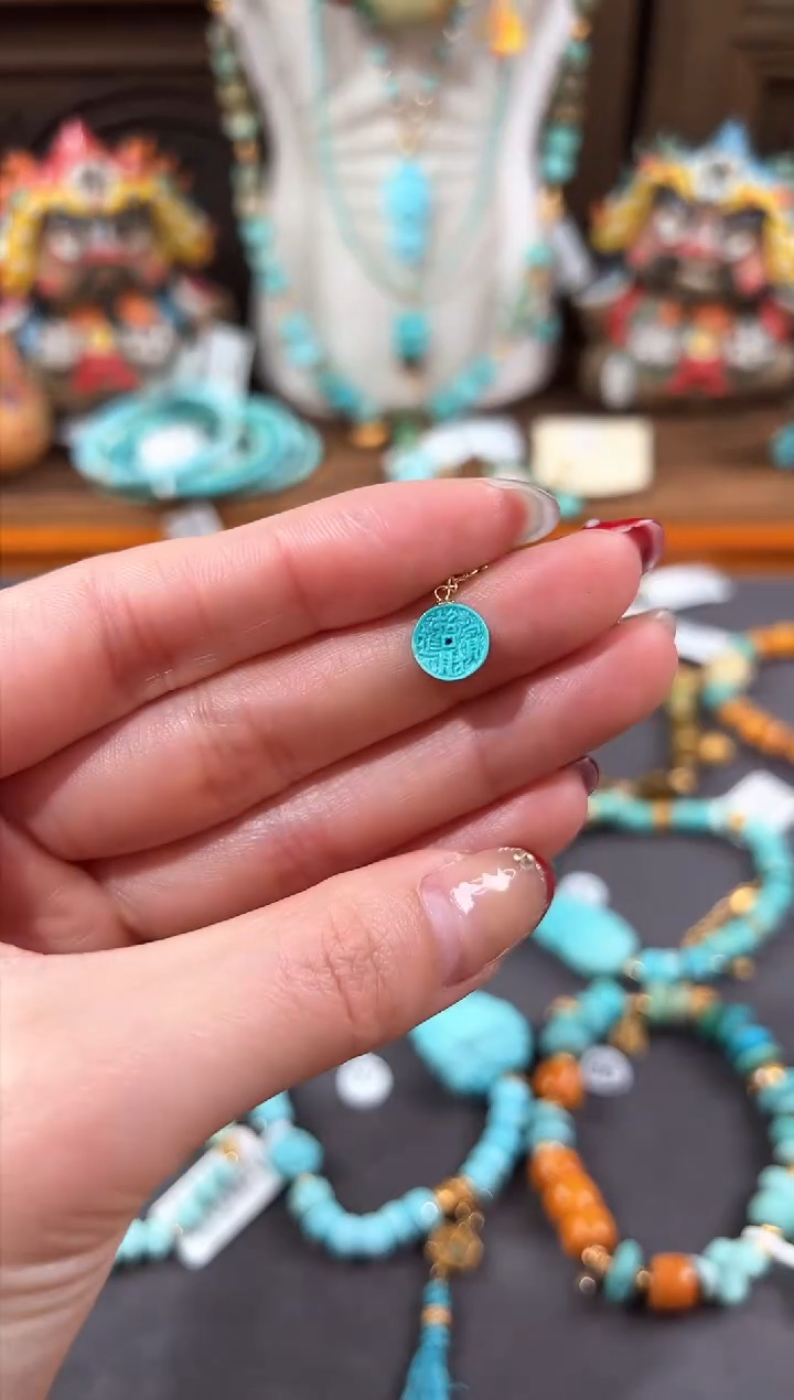 【闪购商品】绿松石提溜18K金镶嵌绿松石提溜