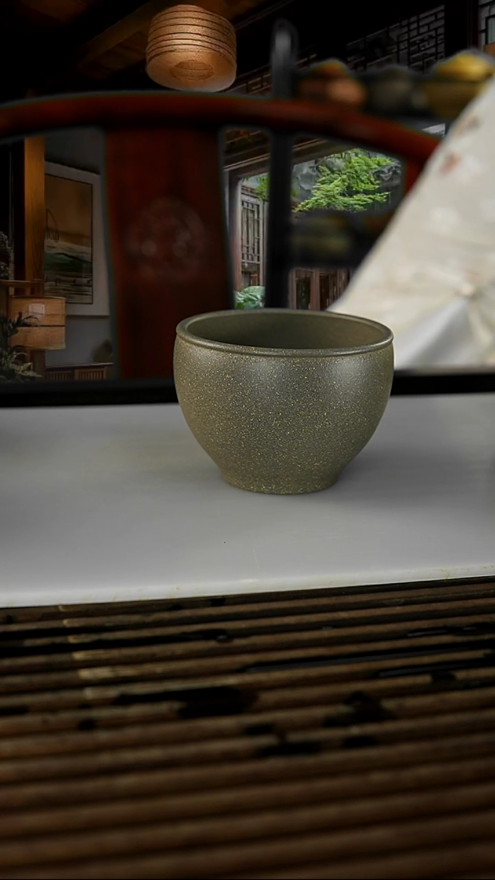 茶杯紫砂青灰紫泥缸杯220cc