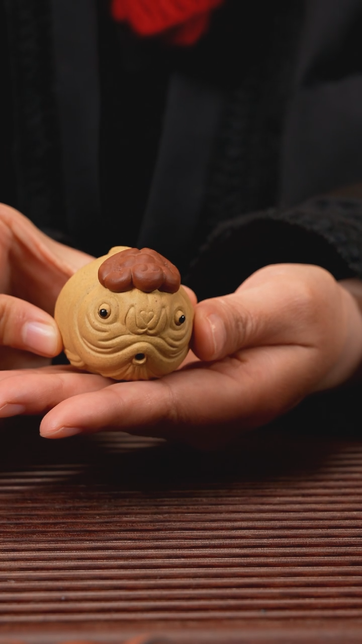 【闪购商品】紫砂茶宠精工 鸿运当头 小金鱼