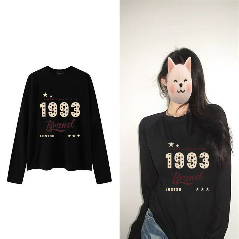 【运补6-8】莱赛尔天丝冰感早秋新款圆领长袖T恤上衣女外穿小众简约