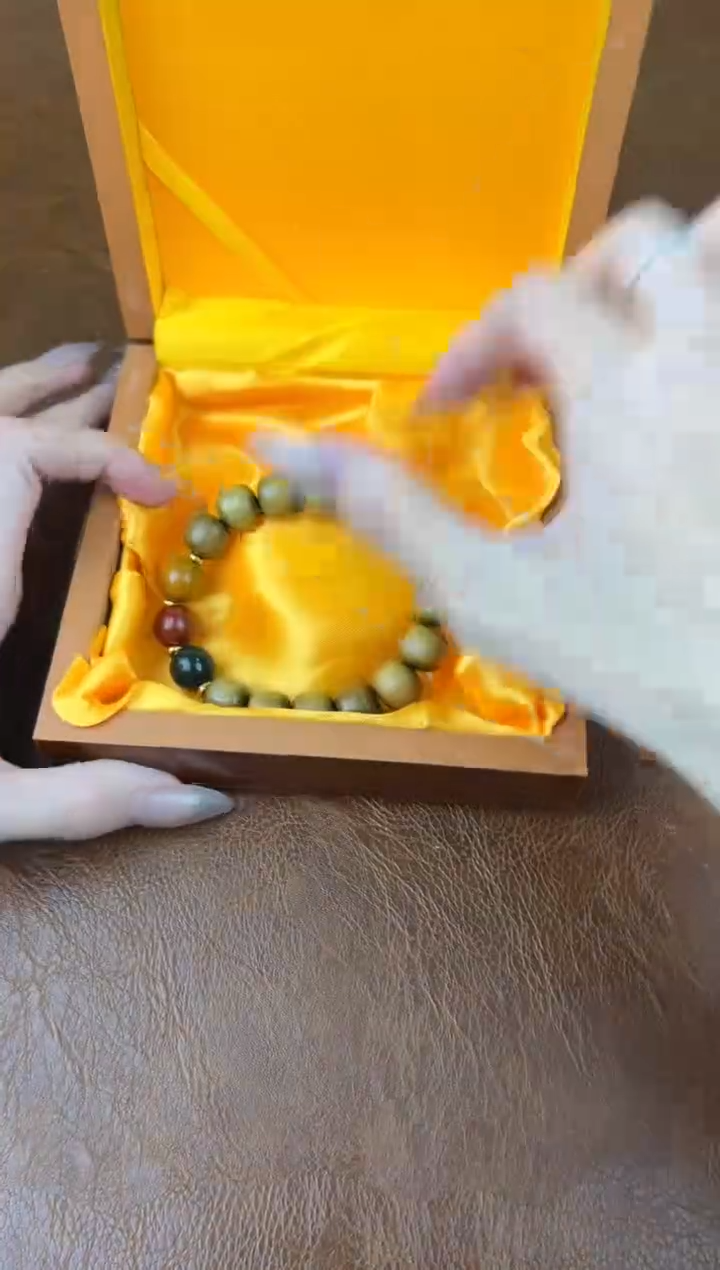 得闲文玩阁檀木三色珠链接@@LSC045