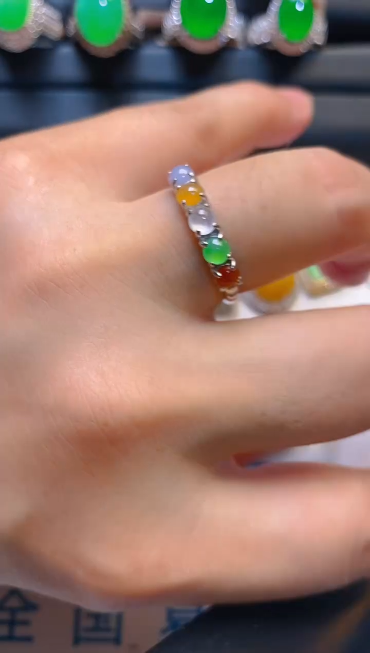 翡翠银S925镶嵌耳饰天然A货翡翠1