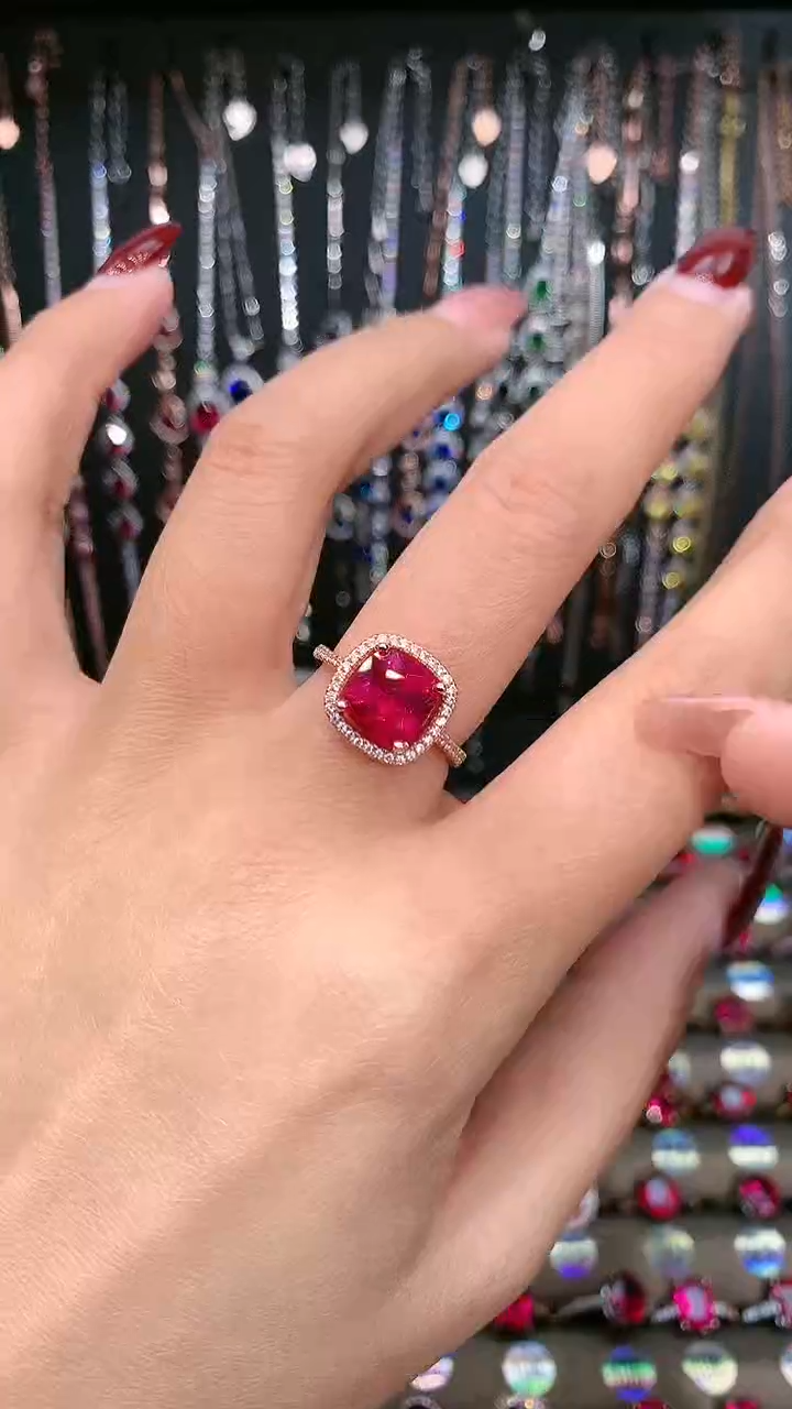 【闪购商品】红宝石戒指银S925镶嵌8