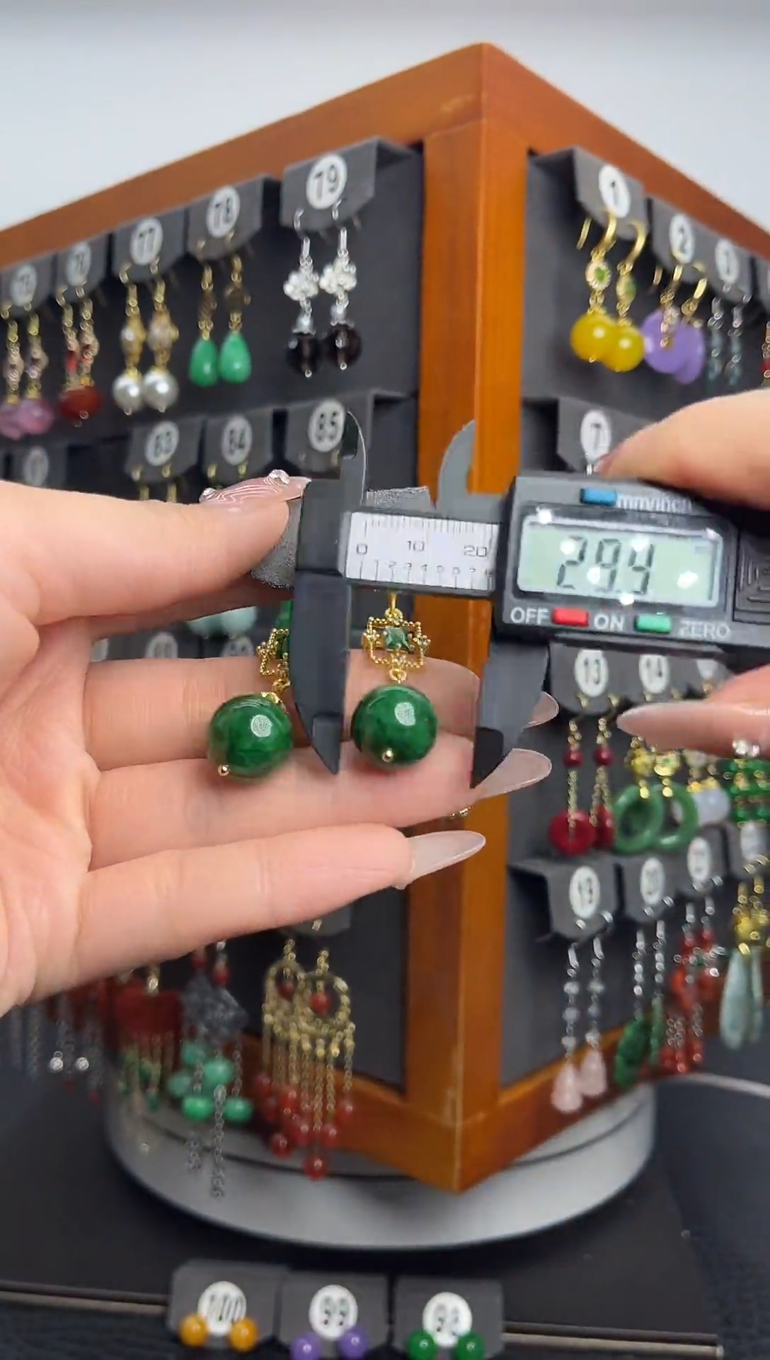 合金珐琅合金绿色耳饰082