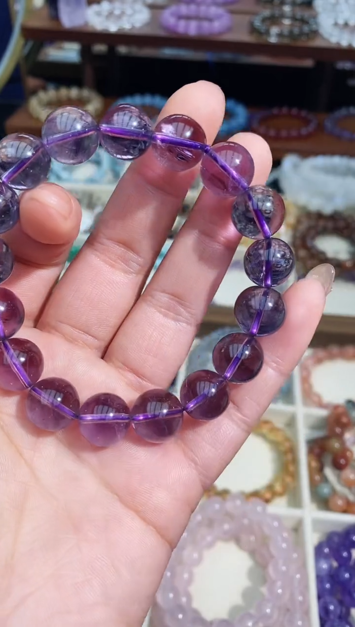 【闪购商品】水晶手串未镶嵌紫水晶手串13mm