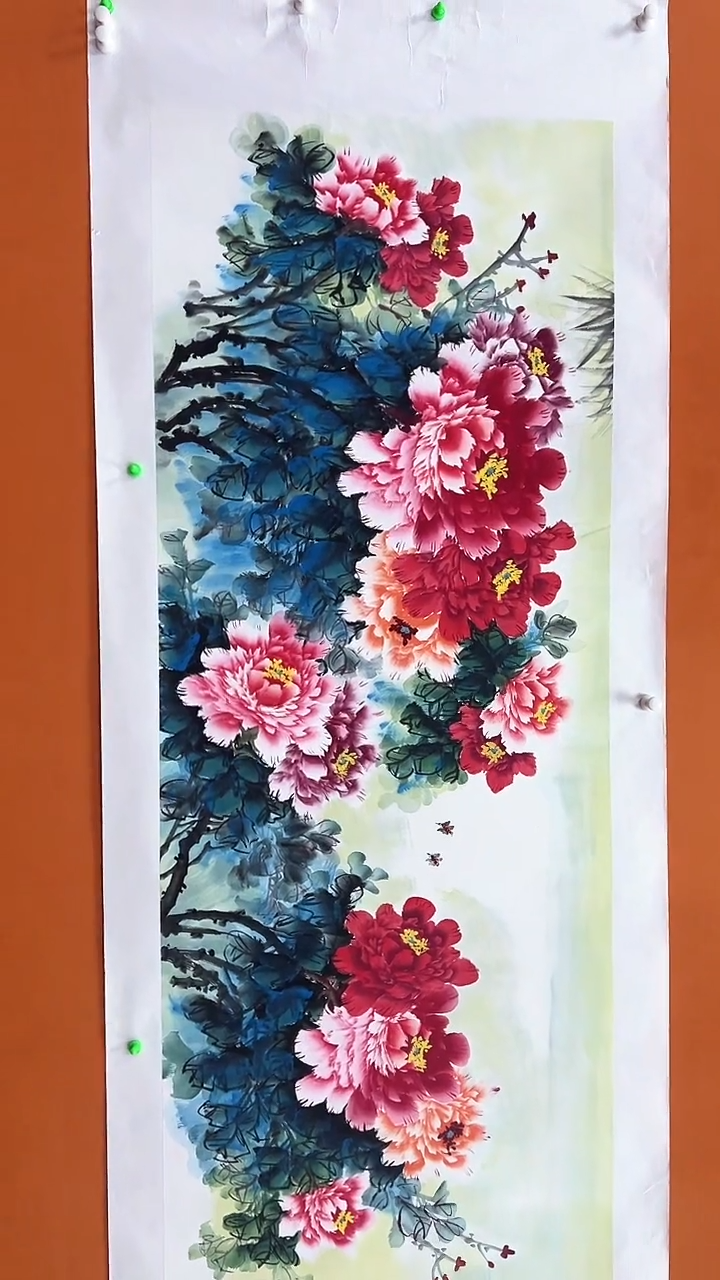 【闪购商品】国画史维钢老师亲笔手绘国画牡丹