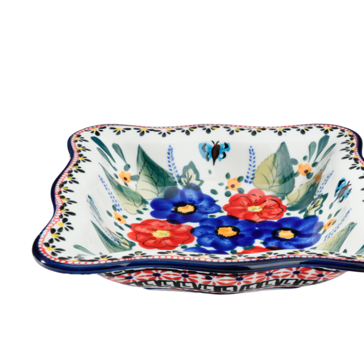 【美森专属】（六个方盘）手绘西里西亚-8英寸四方汤盘