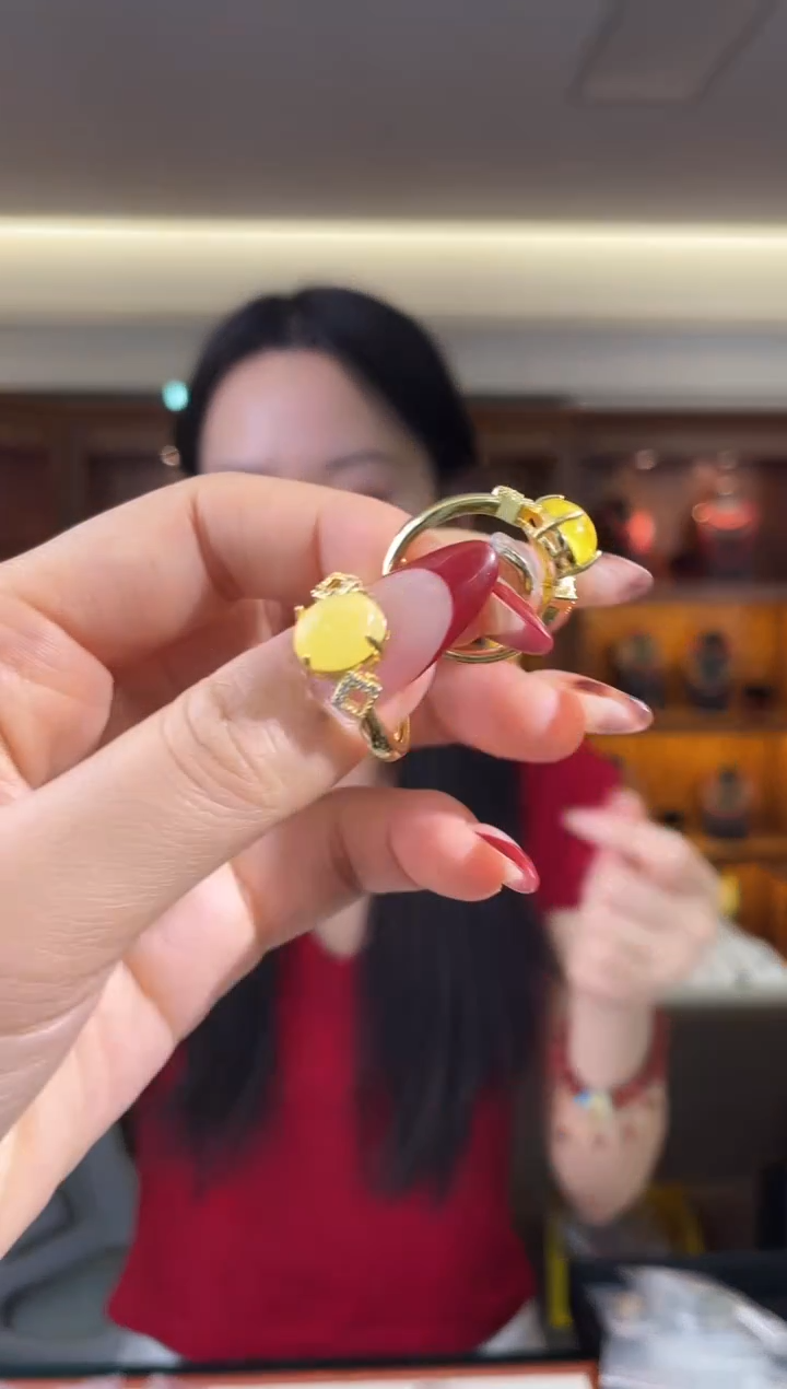 未镶嵌蜜蜡戒指（多样性发一件）