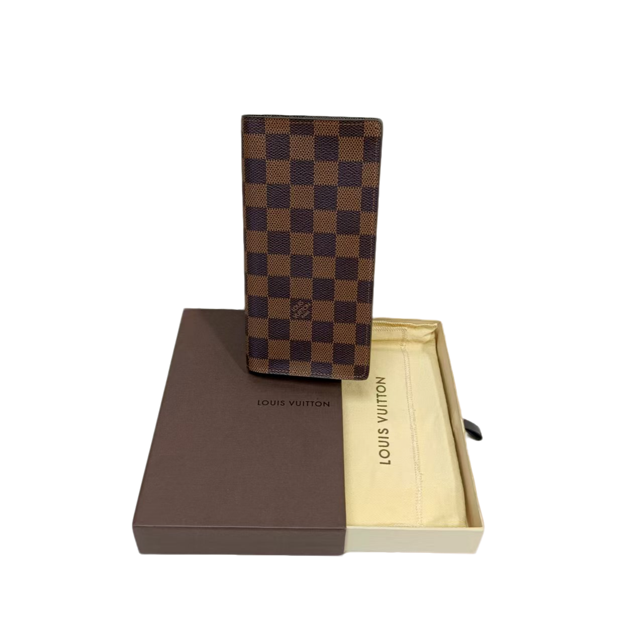 99新 LouisVuitton/路易威登 二奢闲置新棕棋盘格对折钱卡包/1061