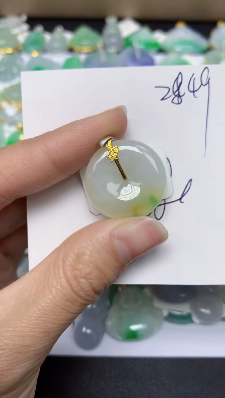 【闪购商品】翡翠颈饰18K金镶嵌 天然翡翠A货