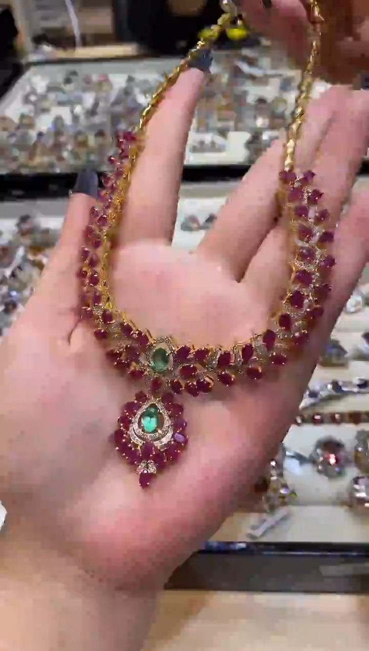 银S925镶嵌项链定制红宝石楚楚珠宝中古甄选不退换