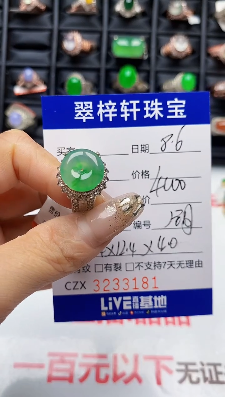 翡翠戒指未镶嵌3181