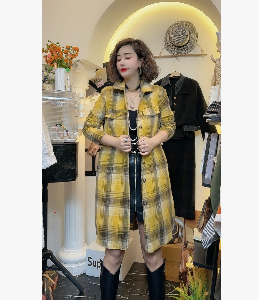 D25 120410 新款宽松显瘦格子女外搭洋气减龄外套百搭女