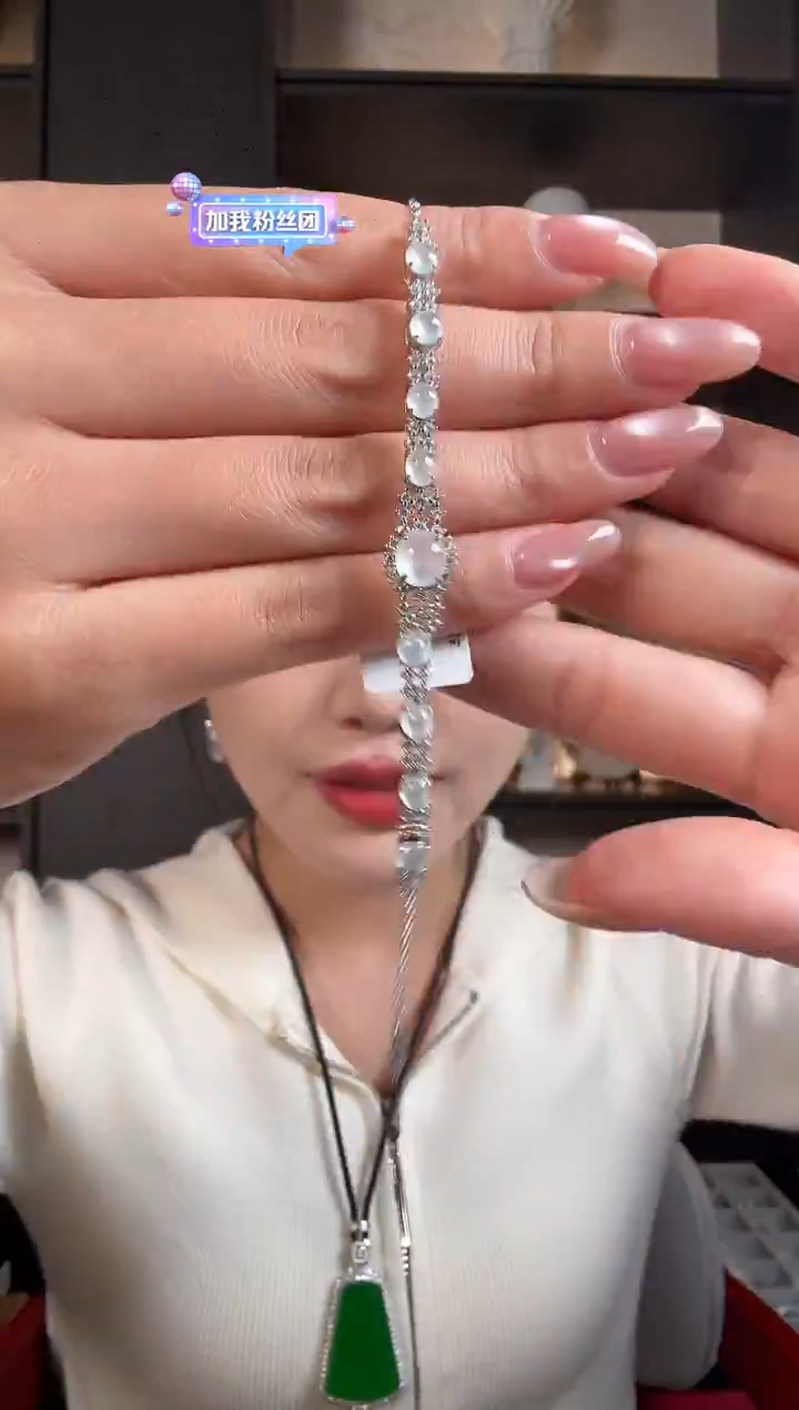 银S925镶嵌手链翡翠41