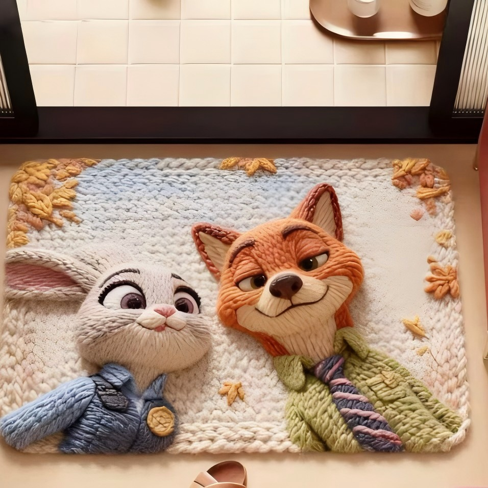 【5D立体风】可爱卡通硅藻泥地垫入户防滑卫生间吸水家用地垫