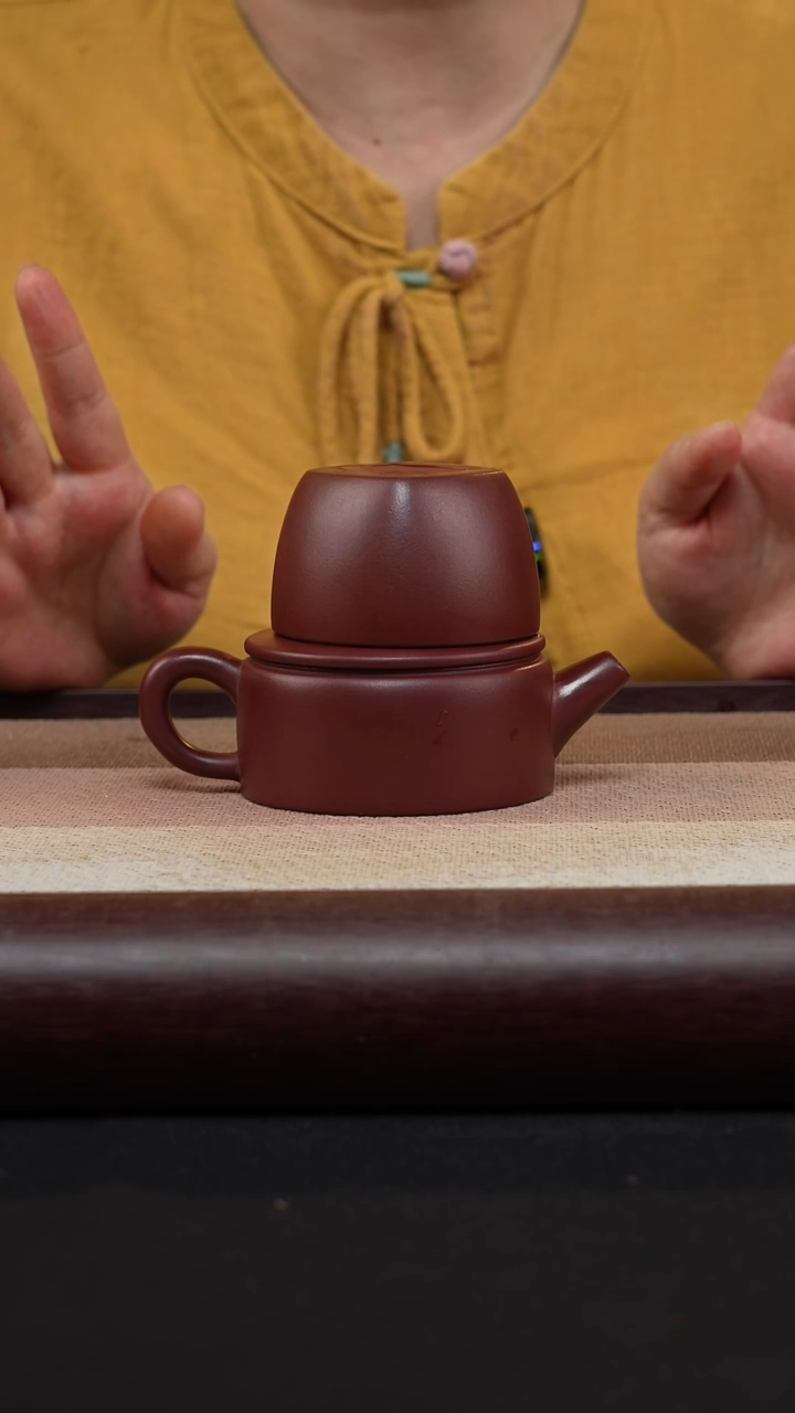 【闪购商品】紫砂茶壶平底汉瓦-龙血砂光MH-0989