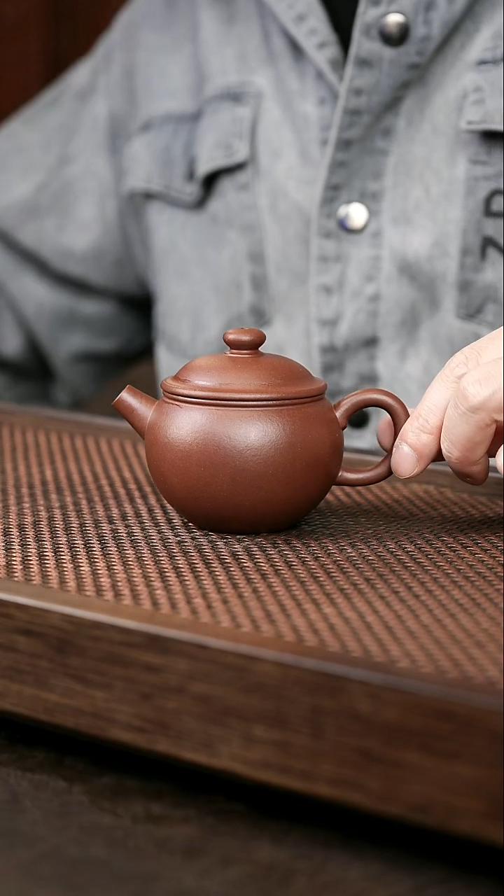 茶壶紫砂紫泥巨轮珠 大