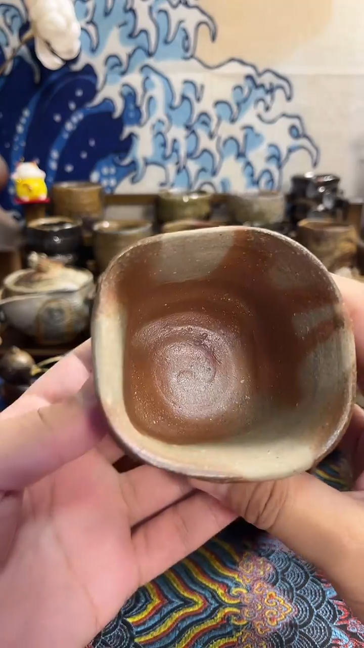 方口杯日式备前烧茶具茶周边