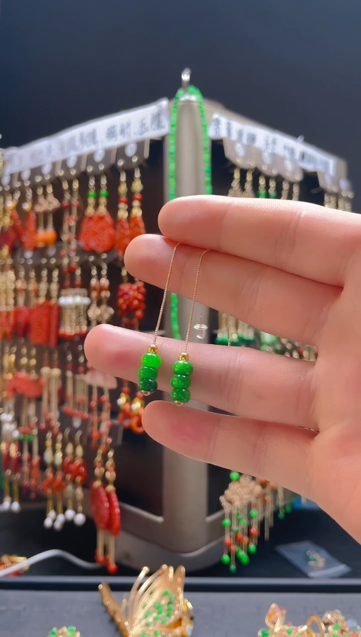 翡翠合金耳饰021翡翠饰品