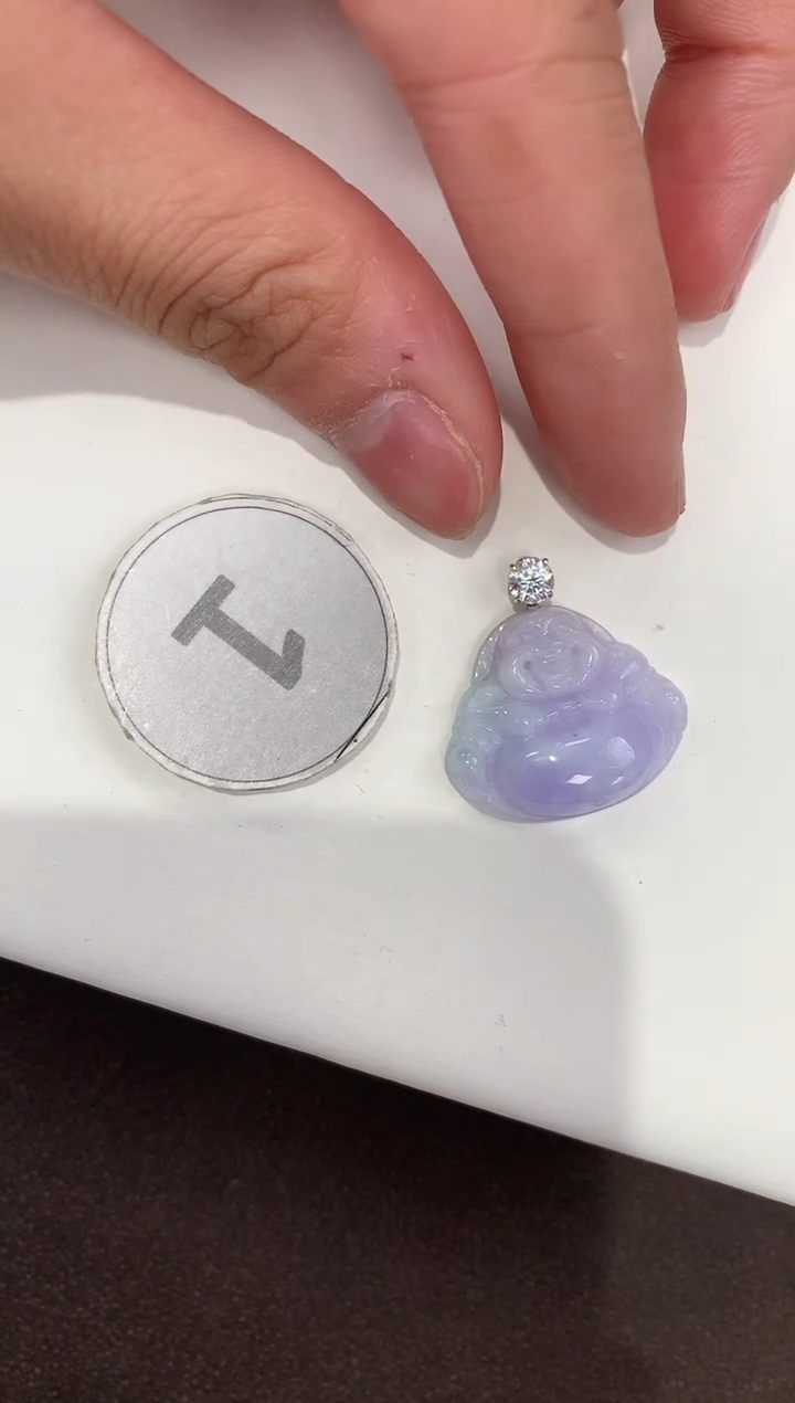 颈饰18K金镶嵌翡翠天然缅甸A货翡翠