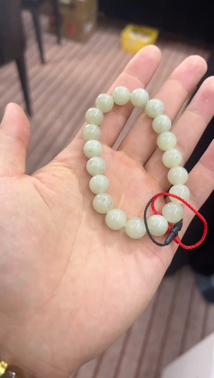 【闪购商品】和田玉未镶嵌手串且末金山暖白手串卡10微色差