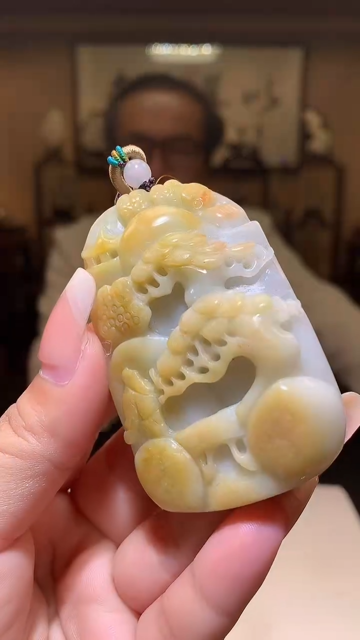 【闪购商品】定制翡翠未镶嵌1085xx-毛货挂件2