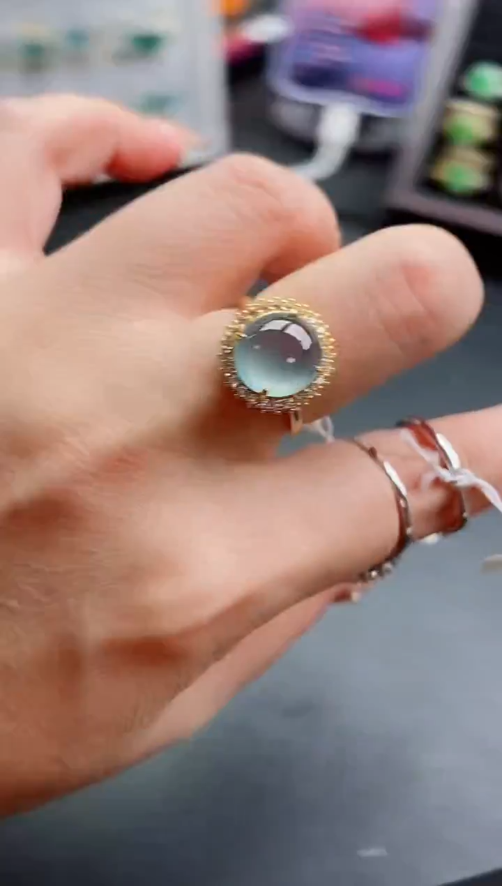 银S925镶嵌戒指翡翠121