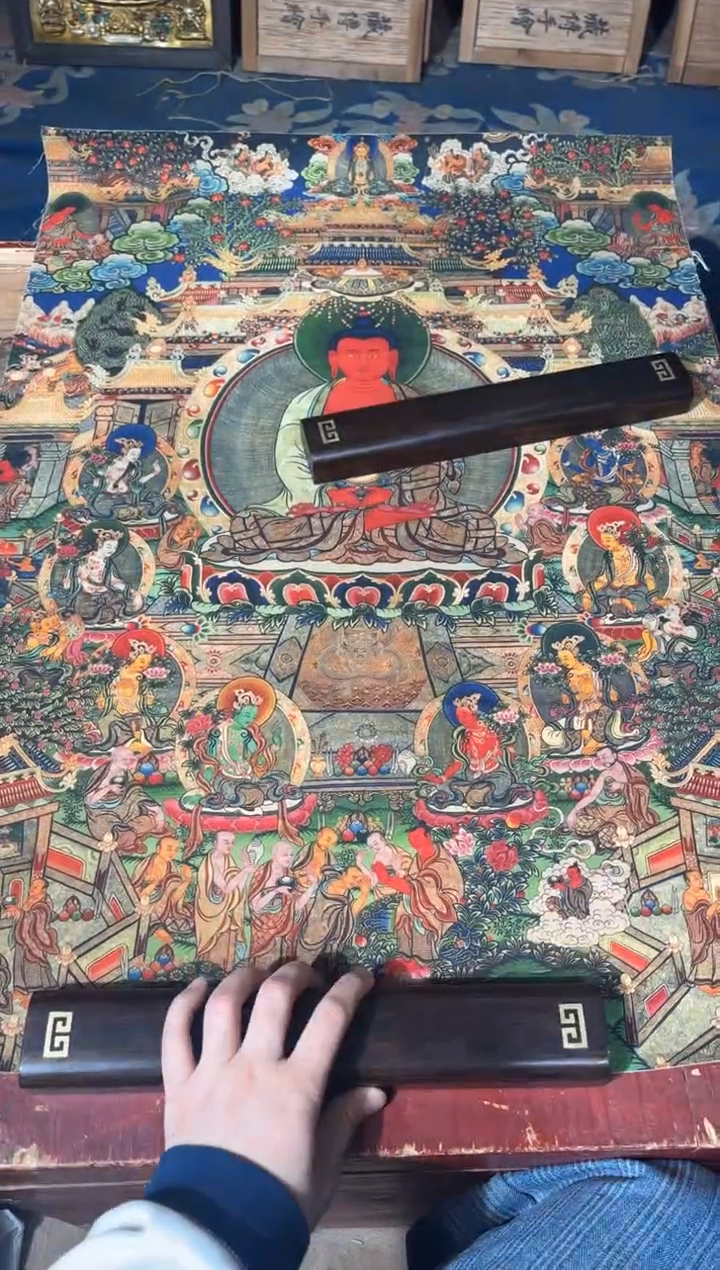 卷轴画龙妹的唐卡tk16