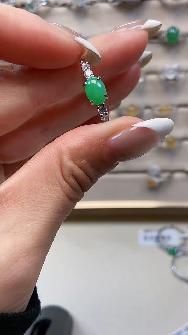 银S925镶嵌戒指翡翠4580