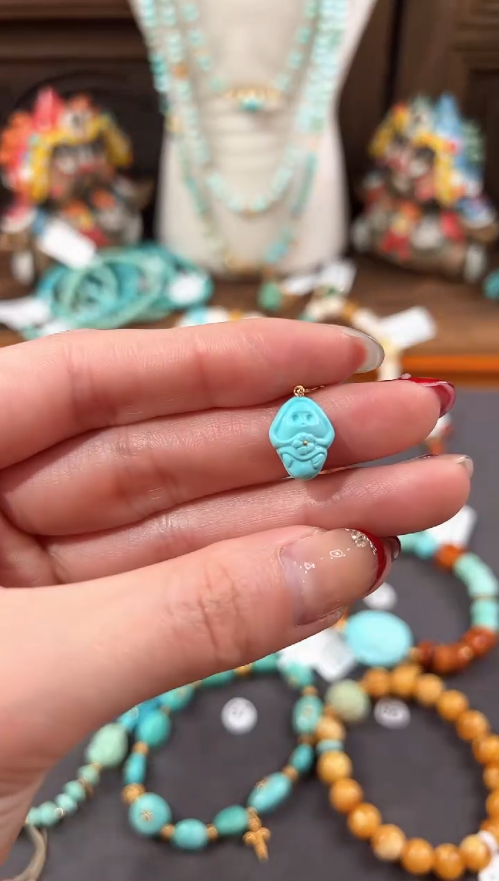 【闪购商品】绿松石提溜18K金镶嵌绿松石提溜