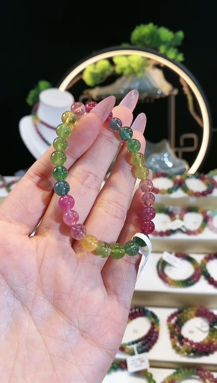 【闪购商品】碧玺手链未镶嵌 G2425素圈颜色微差