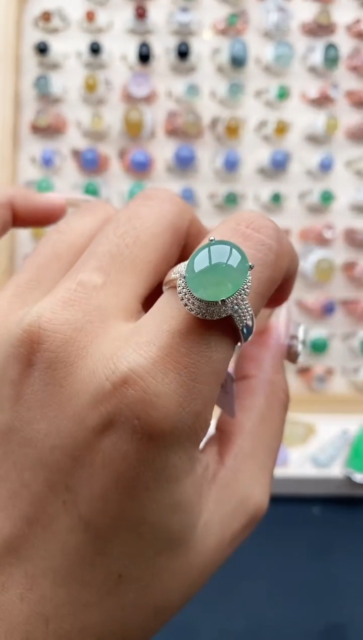 【闪购商品】翡翠戒指未镶嵌缅甸天然A货翡翠333   10+3