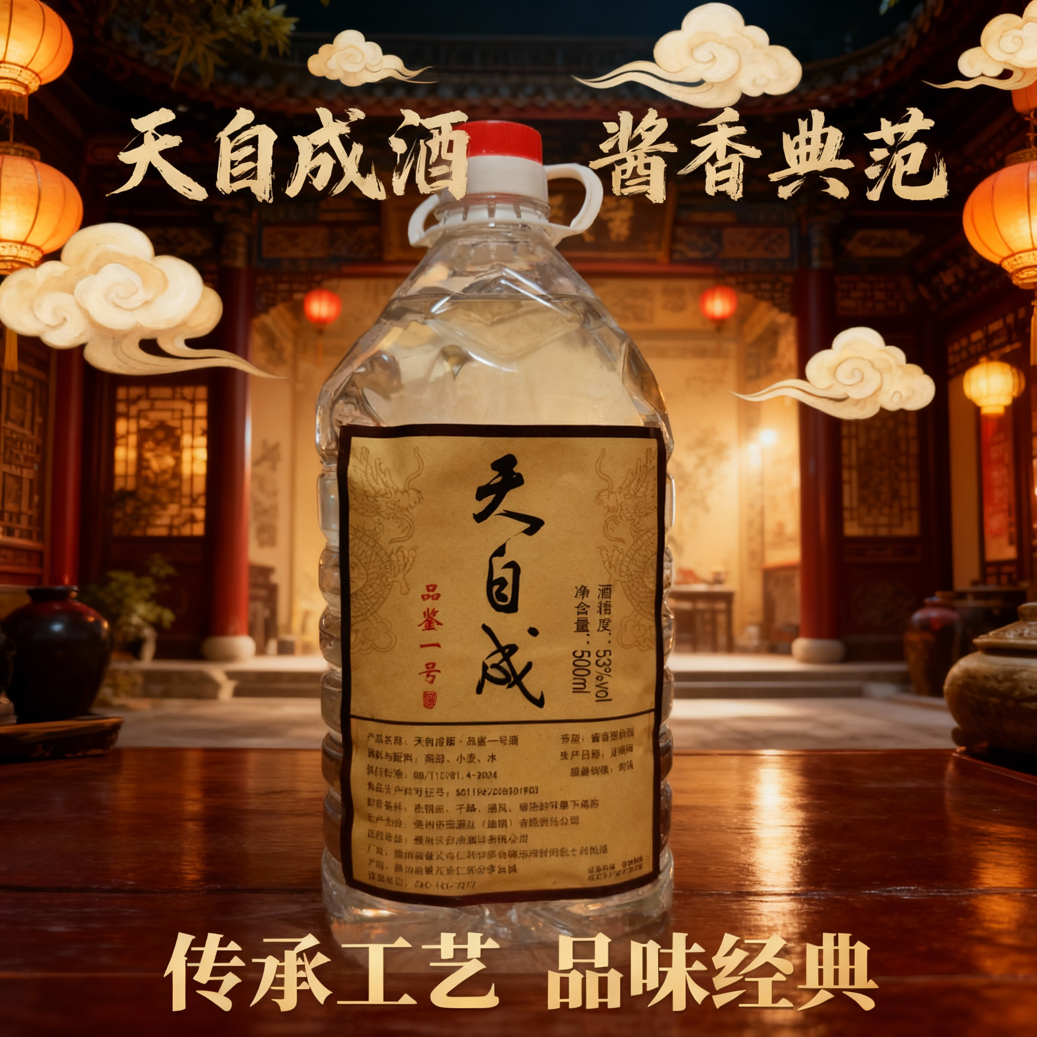 天自成纯粮食酿造酱香型白酒桶装散酒优级原浆53度2500ml53%Vol