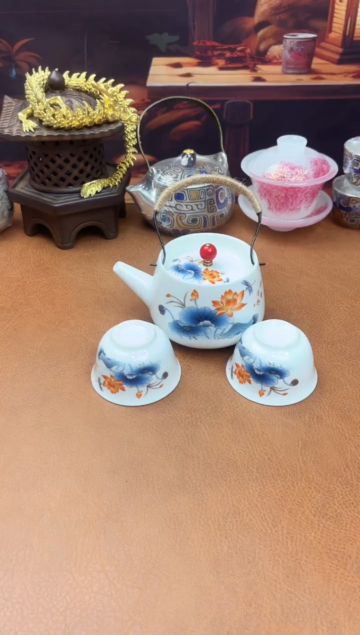 陶瓷茶具摆件旅行套组
