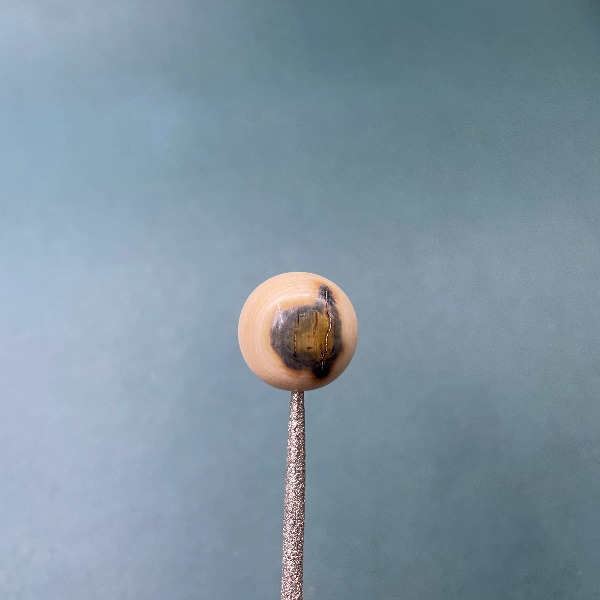 S8112天然猛犸牙蓝眼圆珠17mm支持鉴定 假一罚四